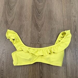 J.Crew Yellow Chartreuse Ruffled Bikini Top XS